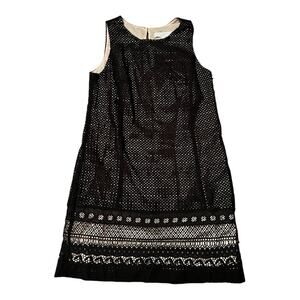 Ann Taylor Loft black dress with tan lining size 10